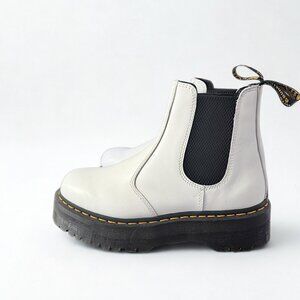 Dr. Martens, White, 2976 Platform Chelsea Boots, Worn 2x - Size 10